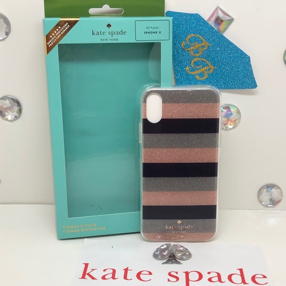 kate spade Accessories - KATE♠️SPADE GLITTER STRIPED IPHONE X PHONE CASE kate spade Accessories - KATE♠️SPADE GLITTER STRIPED IPHONE X PHONE CASE